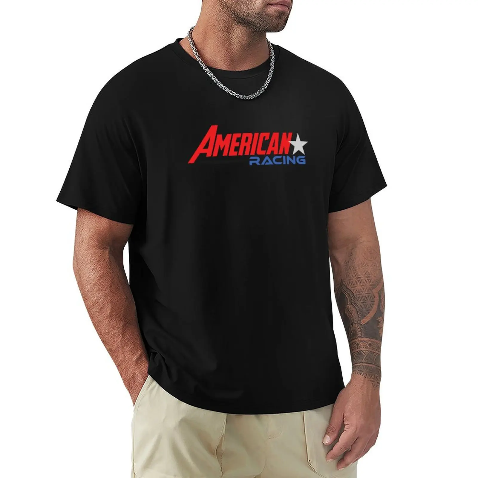 The Racing Star T-Shirt Plus Size Basic Short Sleeve Top