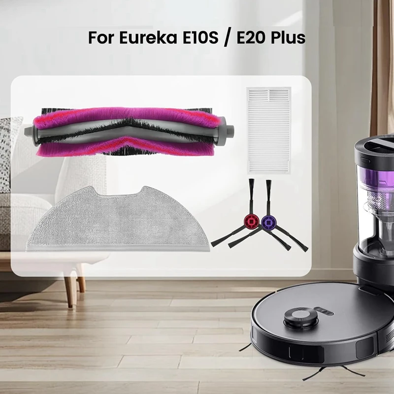 ABUD-Kit de acessórios de substituição para peças de aspirador de pó robô Eureka E10S / E20 Plus