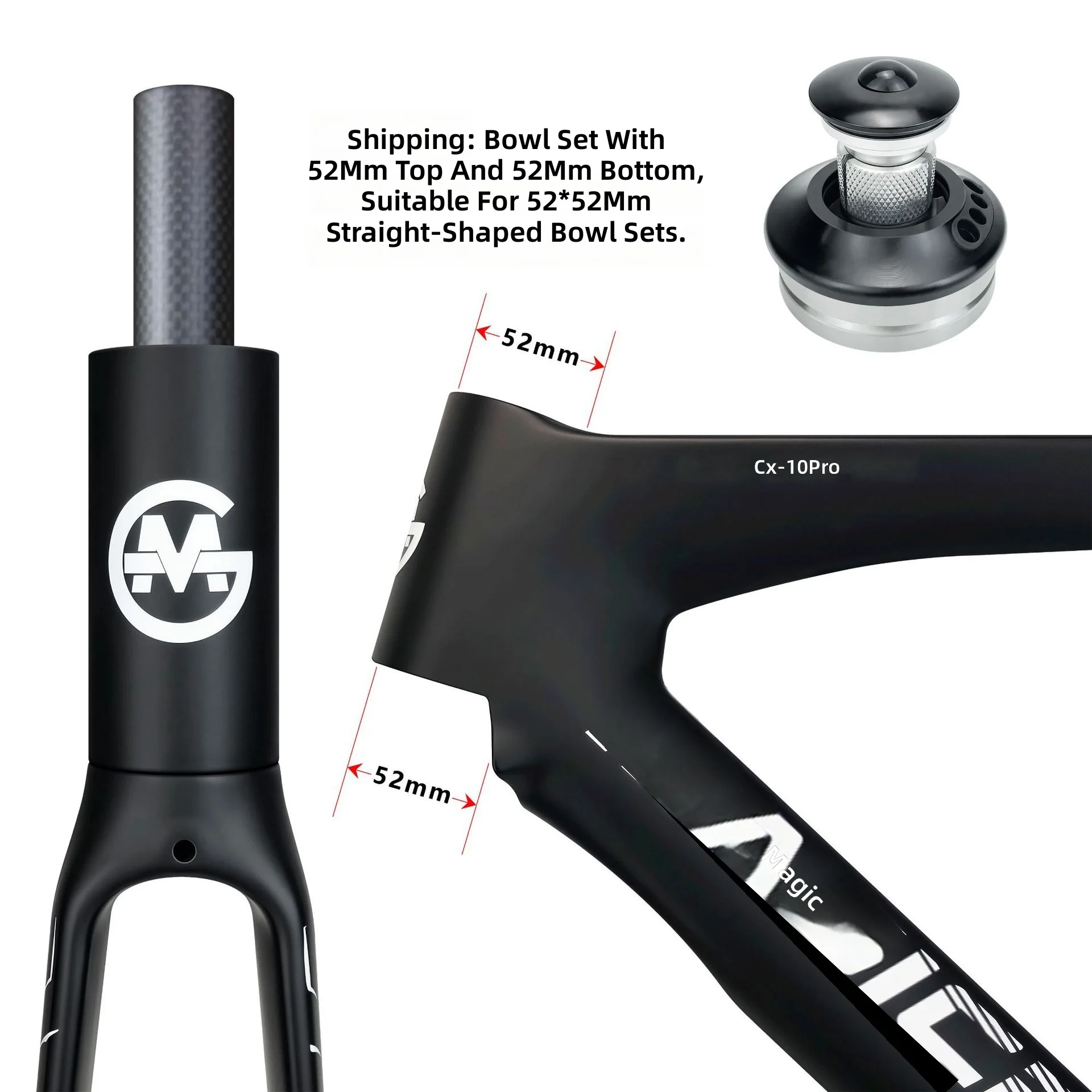 MAGICBROS Carbon Fiber Fixed Gear Bike Frame CX-10PRO Track Bike Frame Set 700C