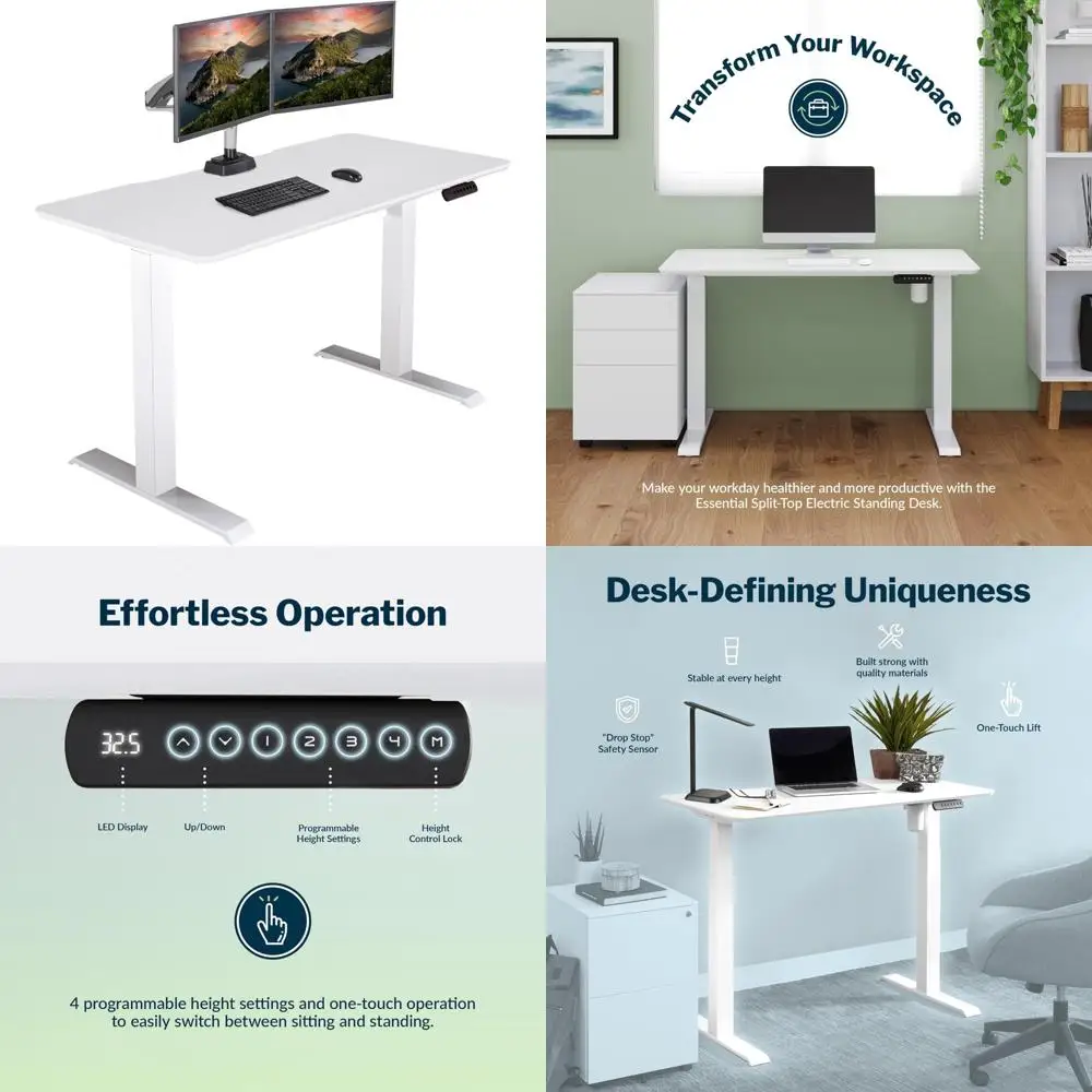 

Электрический стол VariDesk 48x24 с 4 высотами памяти и ламинатами из 2 предметов для домашнего офиса