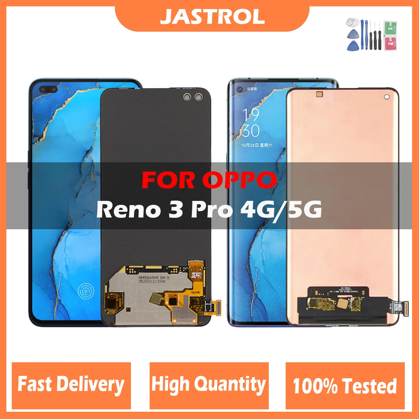 Original LCD For OPPO Reno3 Pro 4G CPH2035 CPH2037 LCD Display Touch Screen Digitizer Assembly For Reno 3 Pro 5G CPH2009 LCD