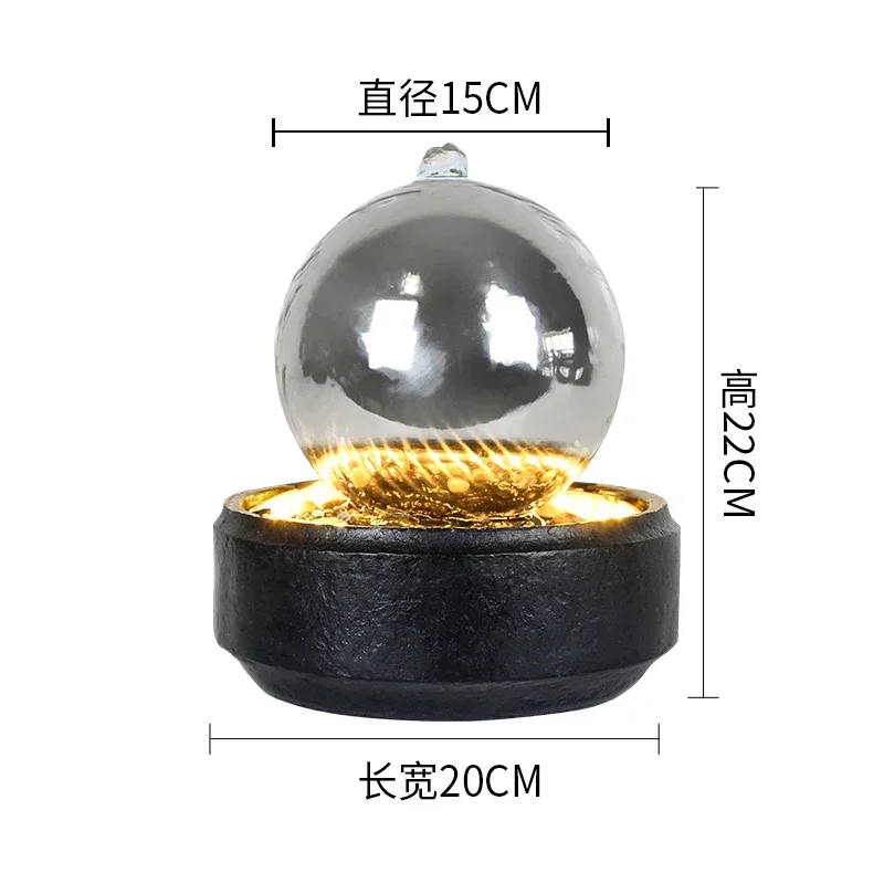 b11-Flowing Water Ornament Circulating Water Ball Living Room Desktop Eight Directions of Wealth Fountain Decoration