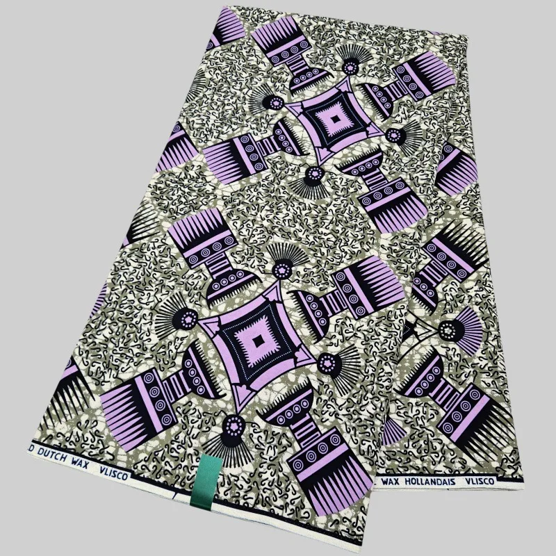 

6 ярдов длиной 46 дюймов, широкая африканская хлопковая восковая ткань с геометрическим принтом для шитья, летняя юбка, платье, одежда, диванная подушка R3074