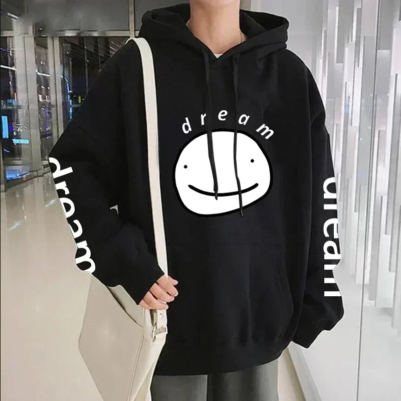 Newest Korean Kawaii Anime Dream SMP Smile Hoodies Sweatshirts Men Women Printing Unisex Pullovers Tracksuit Hip Hop Clothing