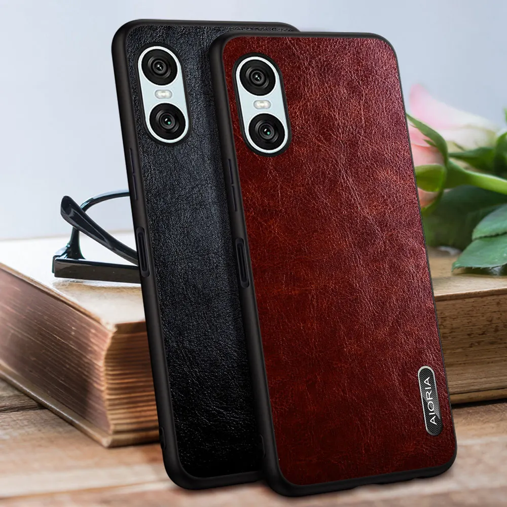 Case for Sony Xperia 10 1 VI 5G wood Like soft TPU silicone PC wood pattern PU leather skin covers for for Sony Xperia 10 VI