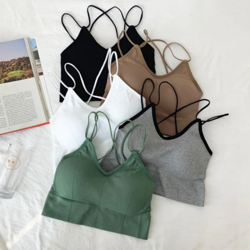 Women Seamless Bra with Removable Pads Wireless Bra Crop Top Female Underwear Sexy Lingerie Sports Bra Top One Size Intimates