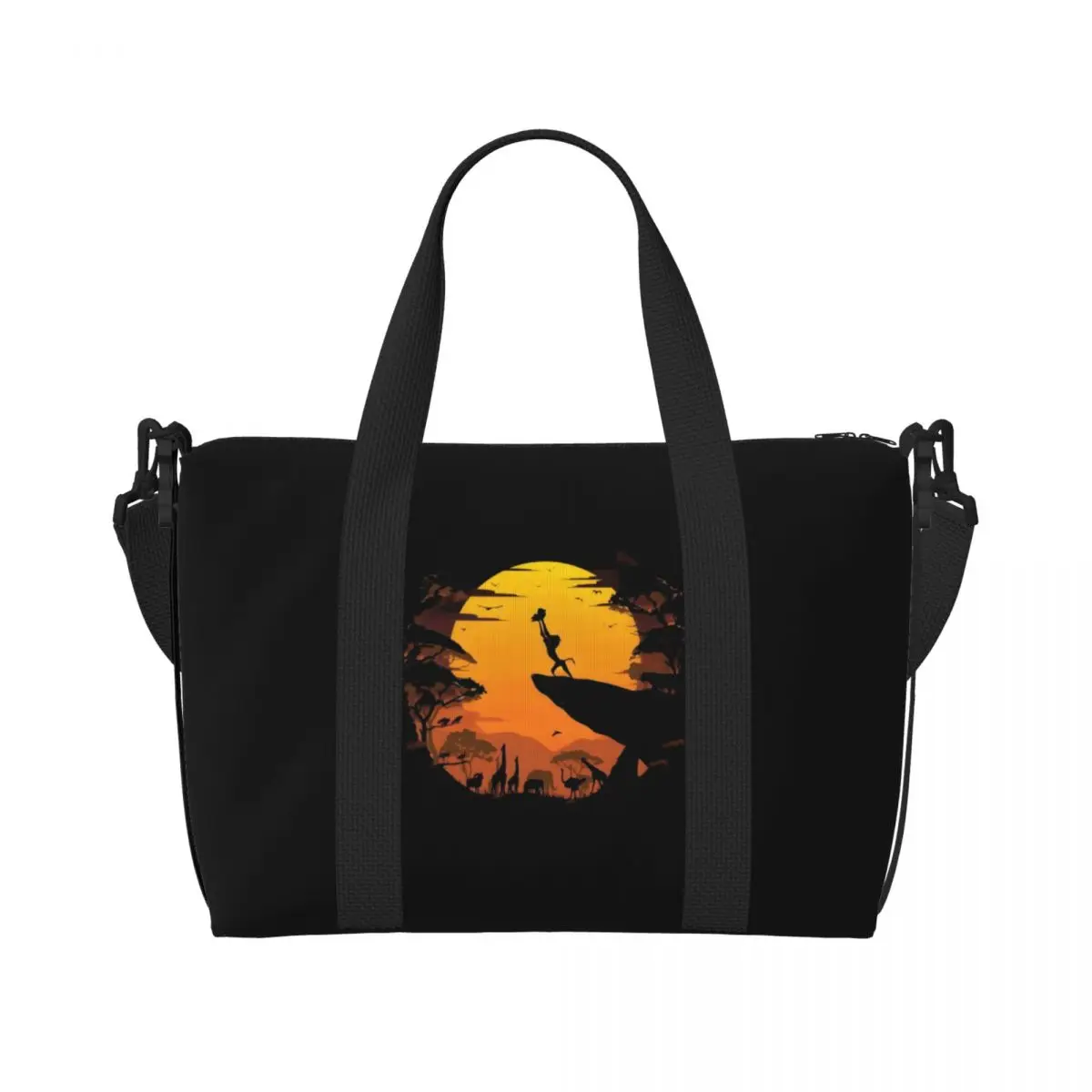 

Большая большая сумка «Король Лев» на заказ, женская сумка для покупок, пляжная дорожная сумка для спортзала