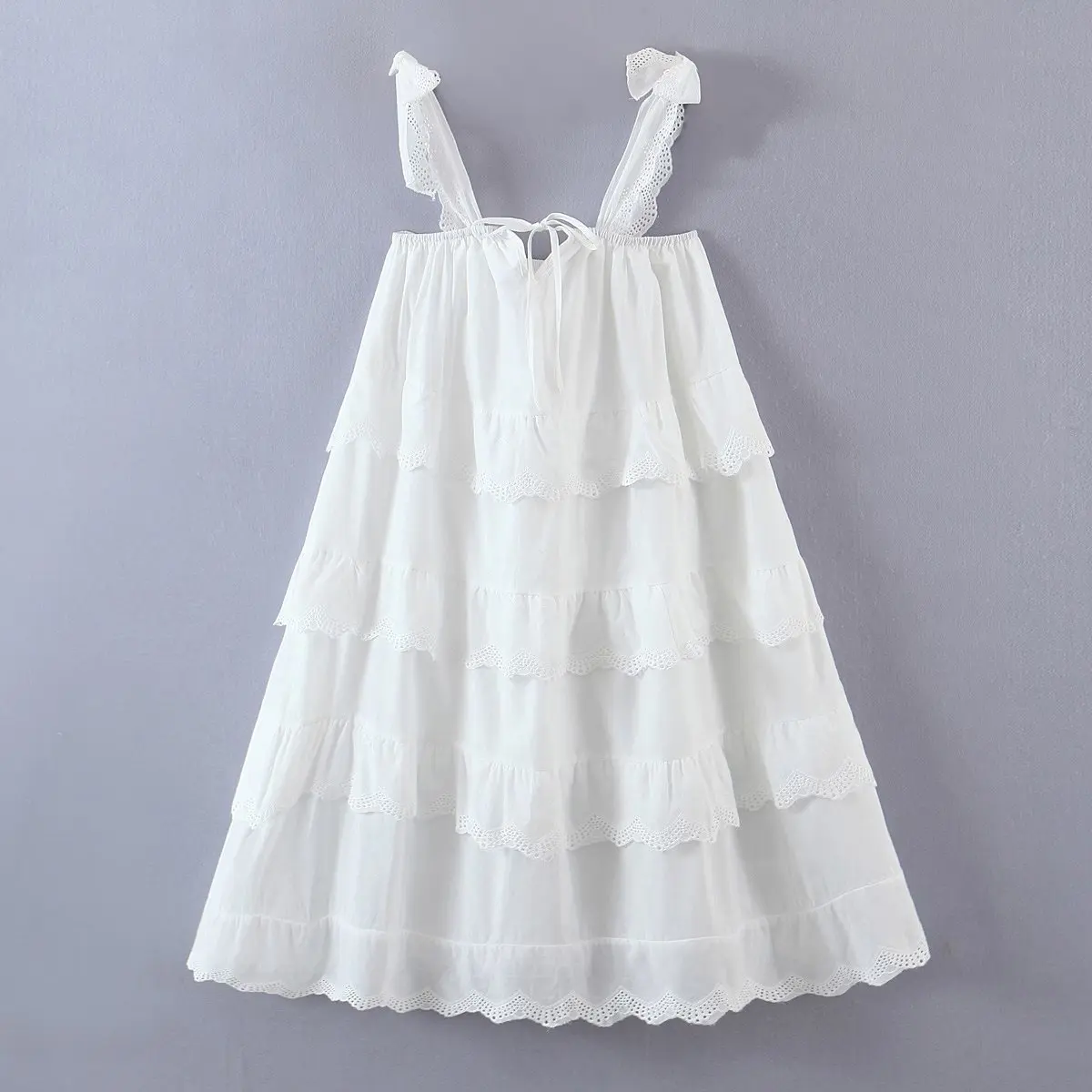 White mini lace dresses for women 2024 Summer party dresses sexy ruffle dress beach outfits for women sundress elegant backelss