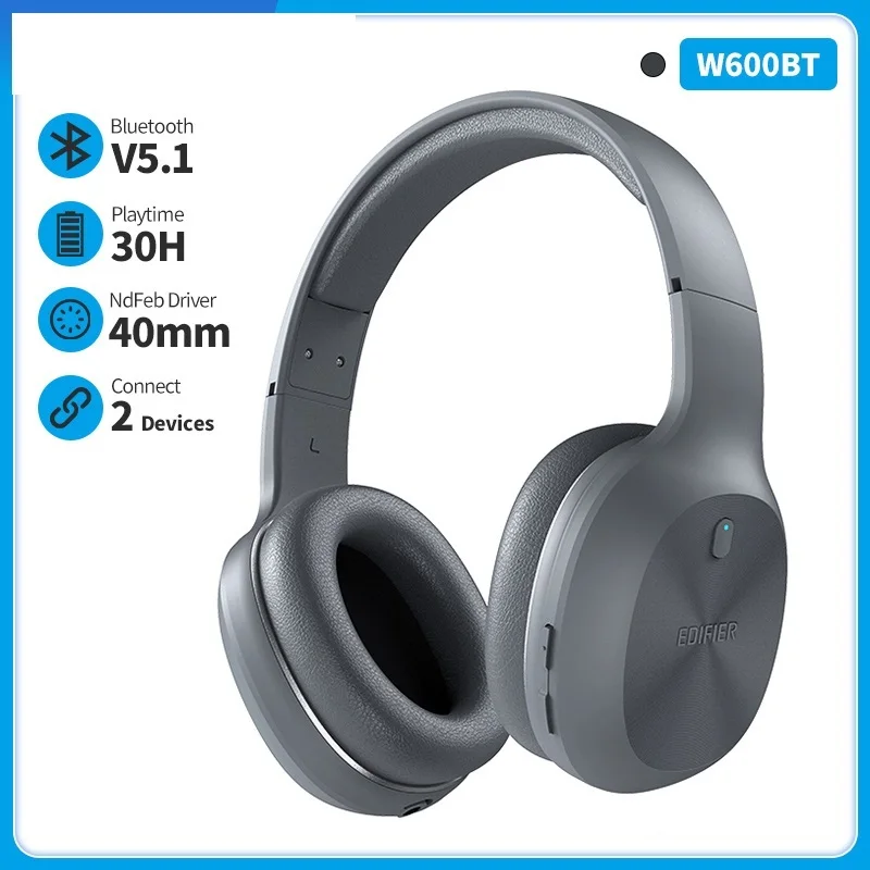 To W600BT Wireless Bluetooth Headphone Bluetooth 5.1 up to 30hrs Playback Time 40mm Drivers Hands-Free Headset Dual Connect