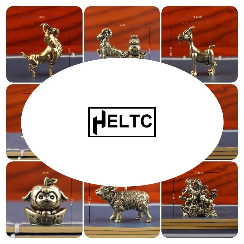 2027 Chinese Zodiac Goat Lucky Statue Hand Polished Brass Sheep Figurine Desktop Ornament For Office Fengshui Decor