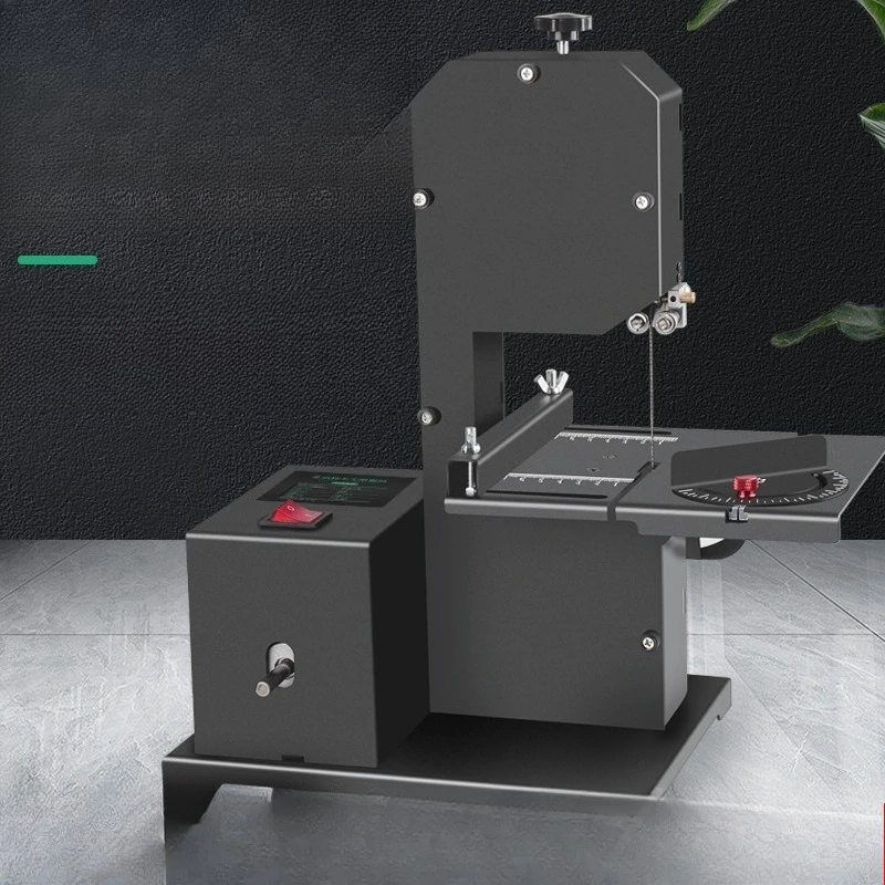 Small household vertical woodworking band saw, metal saw table sawing machine