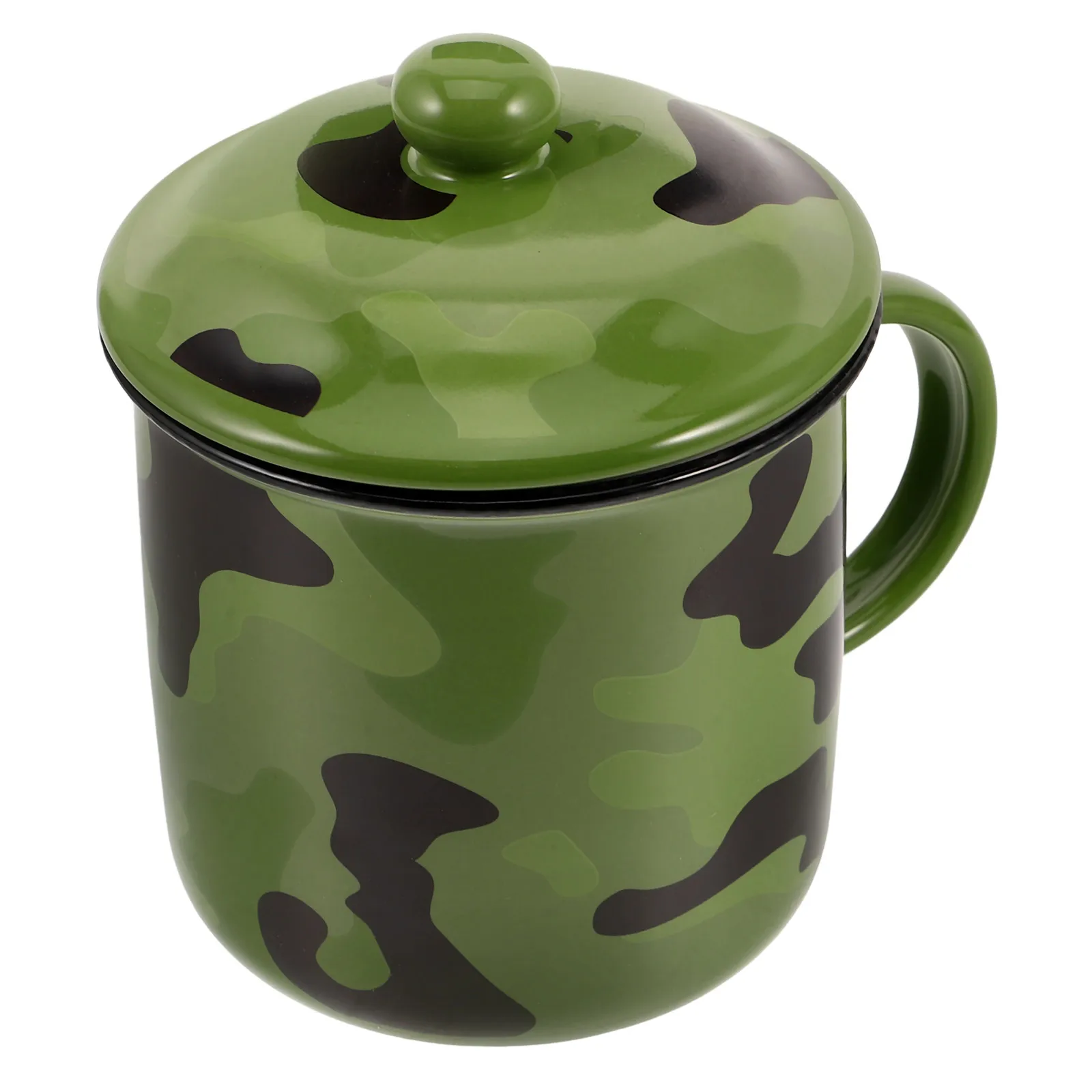 

Retro Coffee Mug Vintage Camping Cup Flat Bottom Portable Thermal Insulation Household Beverages Drinkware Kitchen Bar