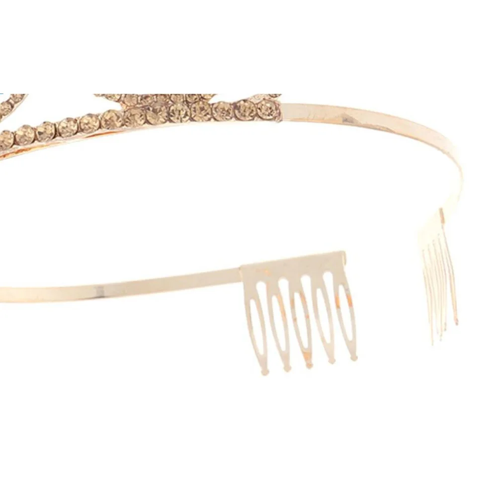 

1Pcs Birthday Crown Rhinestone Alloy Golden Insertion Comb Decorative Number Crown for 80th Birthday Celebration Elegance