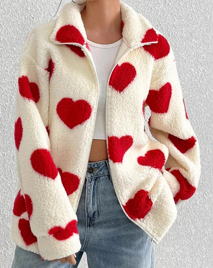 سترة نسائية شتوية دافئة من الصوف بسحاب سترة نسائية غير رسمية ملابس شتوية للنساء ملابس خارجية #4