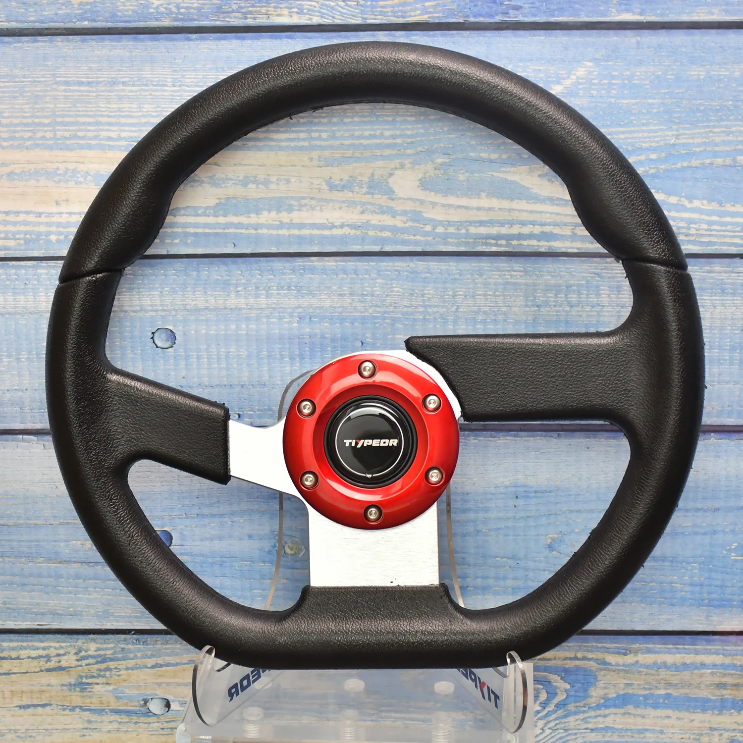 

Tiypeor 320mm Leather Steering Wheel with Oxide Bracket for Car Racing Game Sports Style