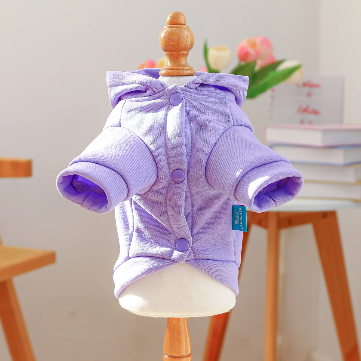 سترة ربيع نيويورك ملابس الحيوانات الأليفة الأرجوانية للكلاب والقطط سترة جيب مضادة للقطيفة