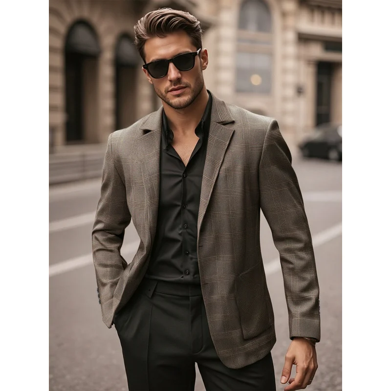 

2025New European and American Fashion Business Formal Wear Conference Non-Ironing Lapel Single Row Two Buttons Casual Suit Top