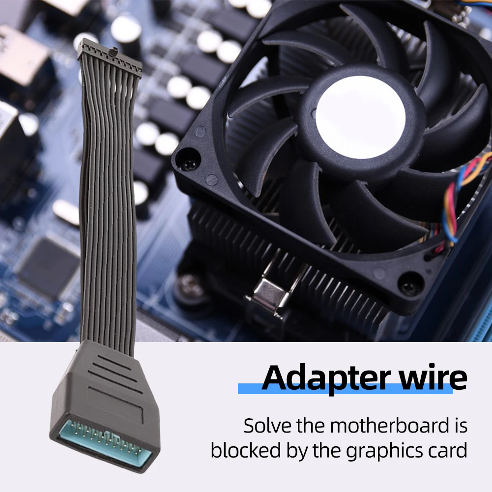 สายแปลง USB3.0 ตัวเมีย เป็น USB3.0 ตัวผู้ สายต่อขยายเมนบอร์ด 19 พิน 20 พิน ความยาว 15 ซม. สำหรับคอมพิวเตอร์