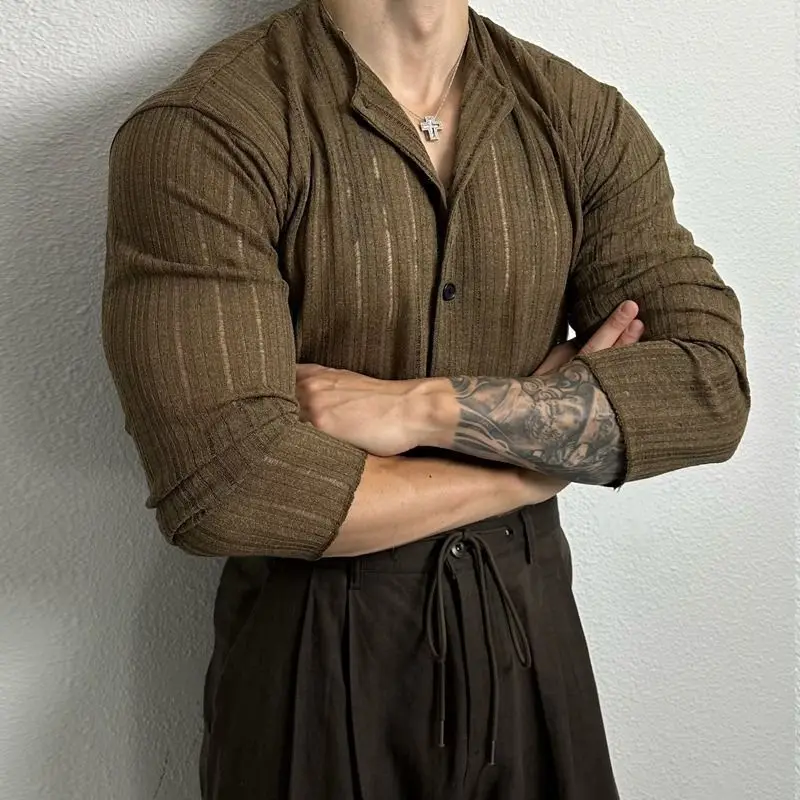 

Korean Solid Color Hollow Round Neck Loose Casual Versatile Hollow Cardigan Versatile Top JJ1355