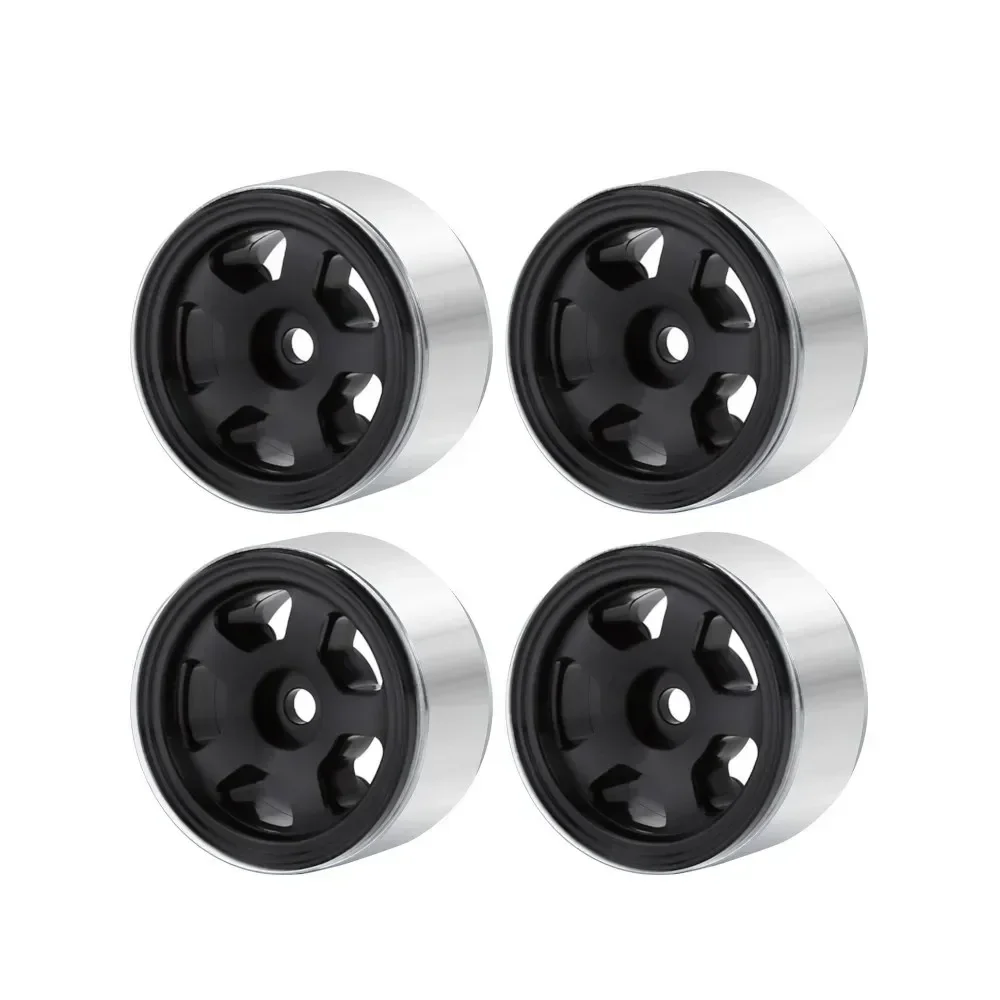 

4PCS 1.0" CNC Metal Beadlock Wheel Rims for 1/24 RC Crawler Car Axial SCX24 90081 AXI00002 Deadbolt Chevrolet B-17 Betty