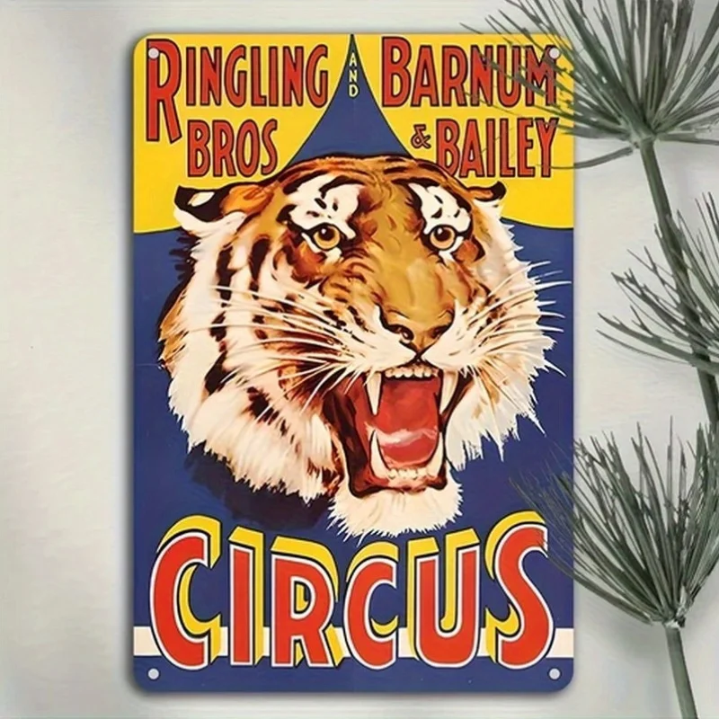 Vintage Ringling Brothers and Barnum & Bailey Circus Tin Sign, , Inspirational Iron Wall Hanging,  Craft Effect, English Text, M