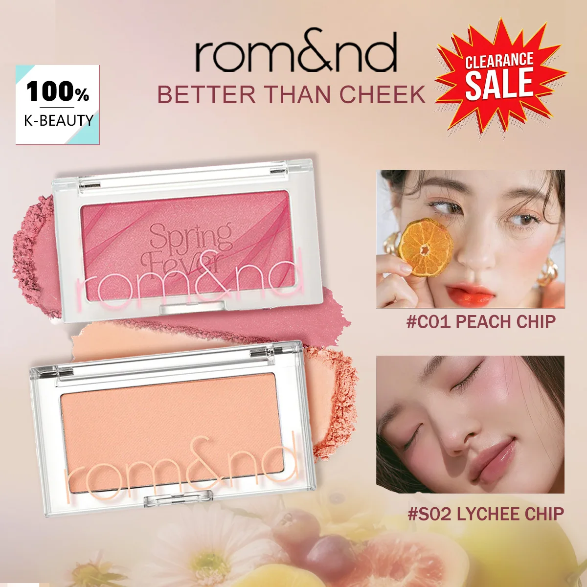 [ClearanceSale] rom&nd BETTER THAN CHEEK,Smooth Blendable Cream,Cream To Powder,Natural Skin Fit,Korean Cosmetic,Korean Makeup