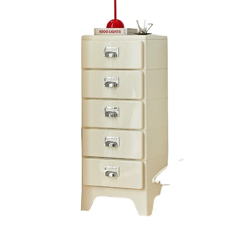 

Cream Wind Bedroom Small Storage Cabinet Pink Retro Drawer Cabinet Storage 5 Bucket