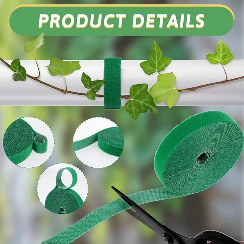

Регулируемые ленты для подвязки растений на липучке / Зеленые садовые шпагаты для растений / Нейлоновые бинты для растений