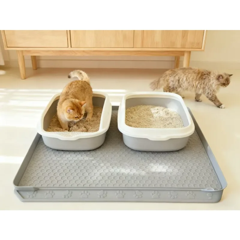Silicone Cat Rubbing Foot Pad, Anti-take-out Cat Litter Pad, Wear-resistant, Scratch-resistant and Easy-to-clean Cat Litter Pad
