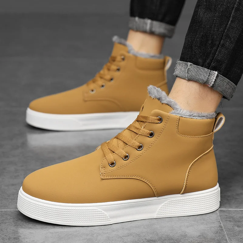 2025 Winter Men's Tactical Shoes Travel Quilted Boots Winter Shoes Waterproof and Anti-slip Thick-soled Boots for Men Zapatillas