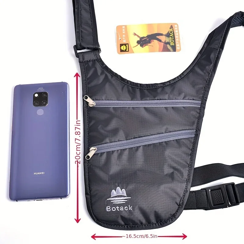 Travel Close Achselhöhle Anti-Diebstahl-Passport Dokument Geld Unsichtbar Laufsport Ultradünne One-Shoulder-Crossbody-Tasche