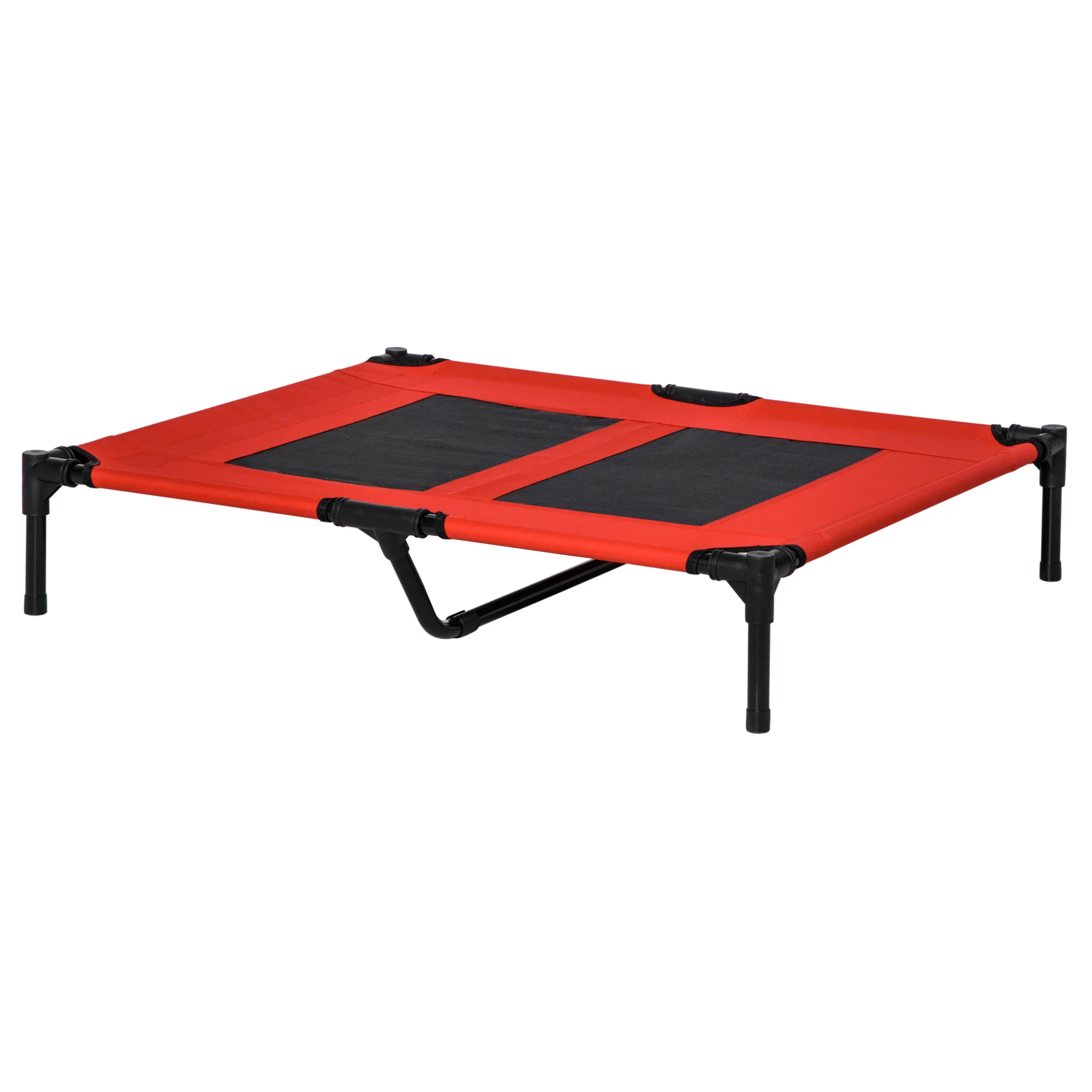 PawHut Cama Elevada para Perros Interior y Exterior 91,5x76,2x18 cm Rojo