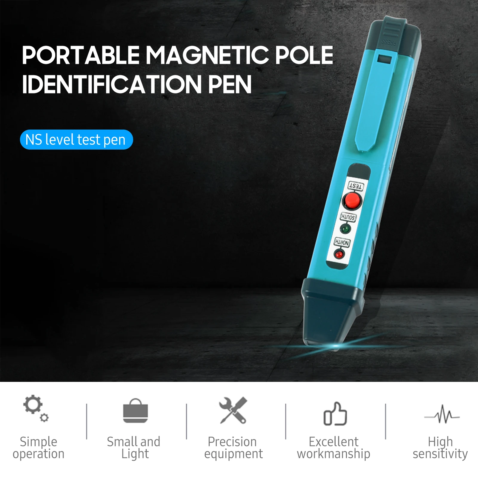 Magnetic Pole Pen Polarity Tester N/S Pole Identify Tool North & South Magnetic Pole Identifier Magnet Detector