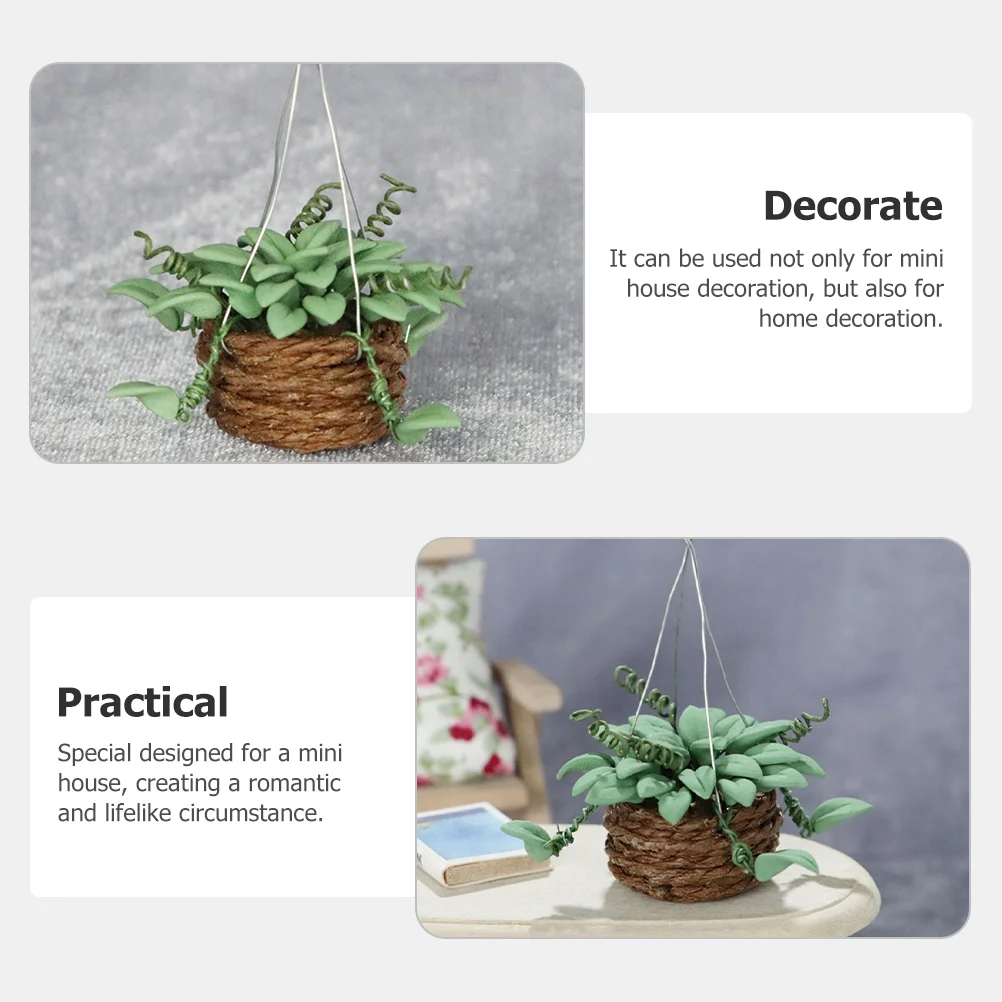 3 pçs casa vaso de plantas em miniatura decoração para casa minúsculos móveis plantas acessórios brinquedos adorno acessório