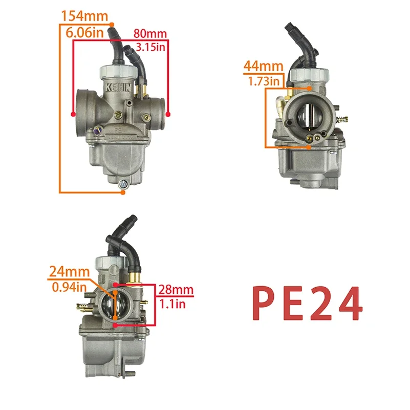 DASH 24mm PE24 Motorcycle Carburetor For NSR125 KX80 KX100 KX125 DIO NSR 50-125CC 2/4-Stroke Pit Dirt Bike ATV Quad Engine Carb