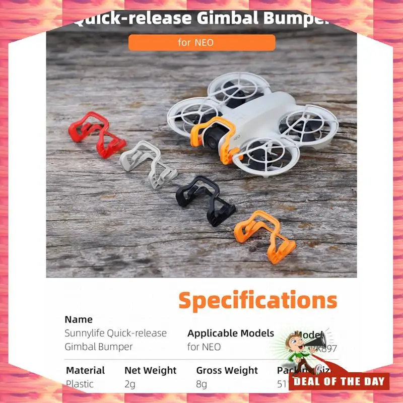 24-Hour Delivery SUNNYLIFE For DJI Neo Gimbal Bumper Gimbal Bumper For DJI Neo Anti-Collision Guard Bar Lens Protector For DJI N