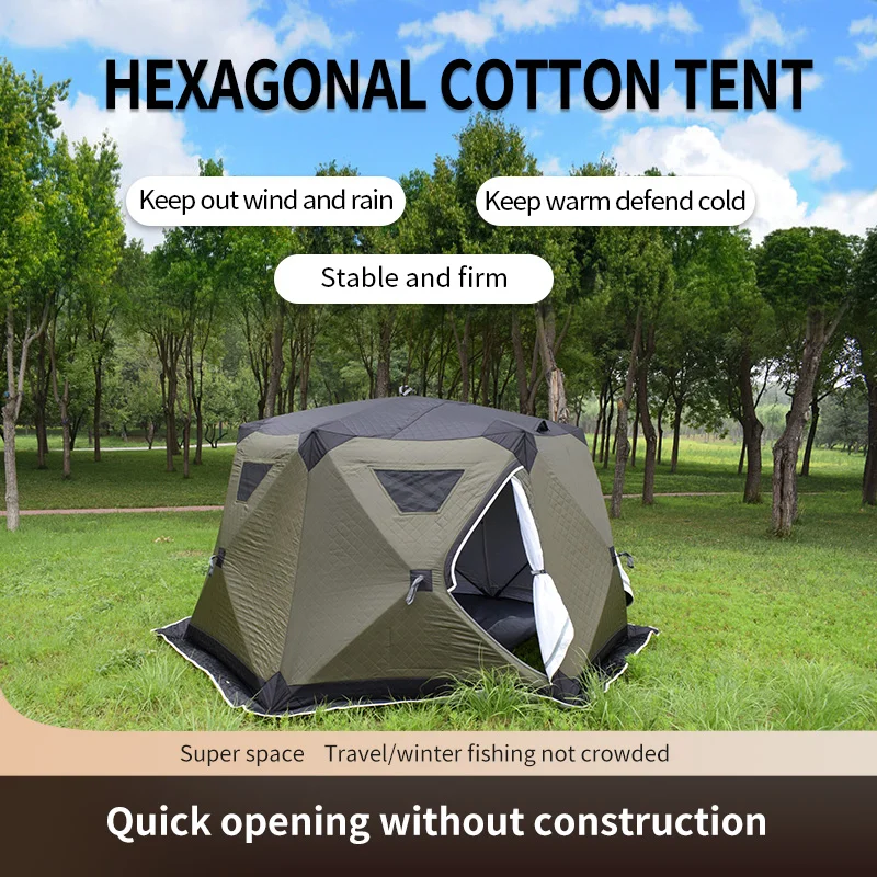 Deren Hot Sale High Quality Thermal Insulated Tents 5-8 Person Fishing Bivvy Tent For Camping And Travelling