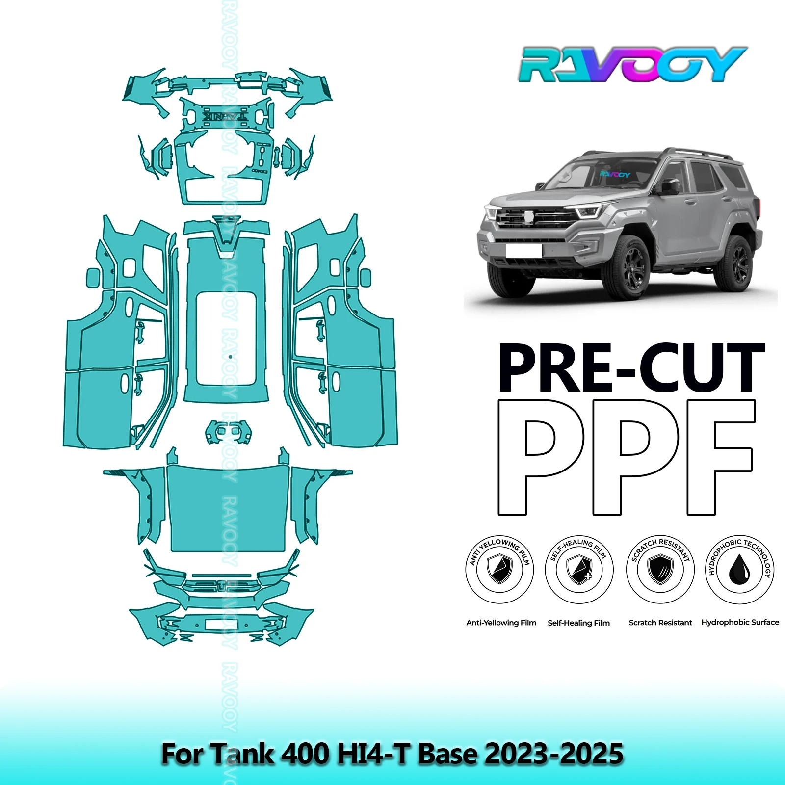 

Full Vehicle Clear Bra Precut PPF Paint Protection Film For Tank 400 HI4-T Base 2023-2025