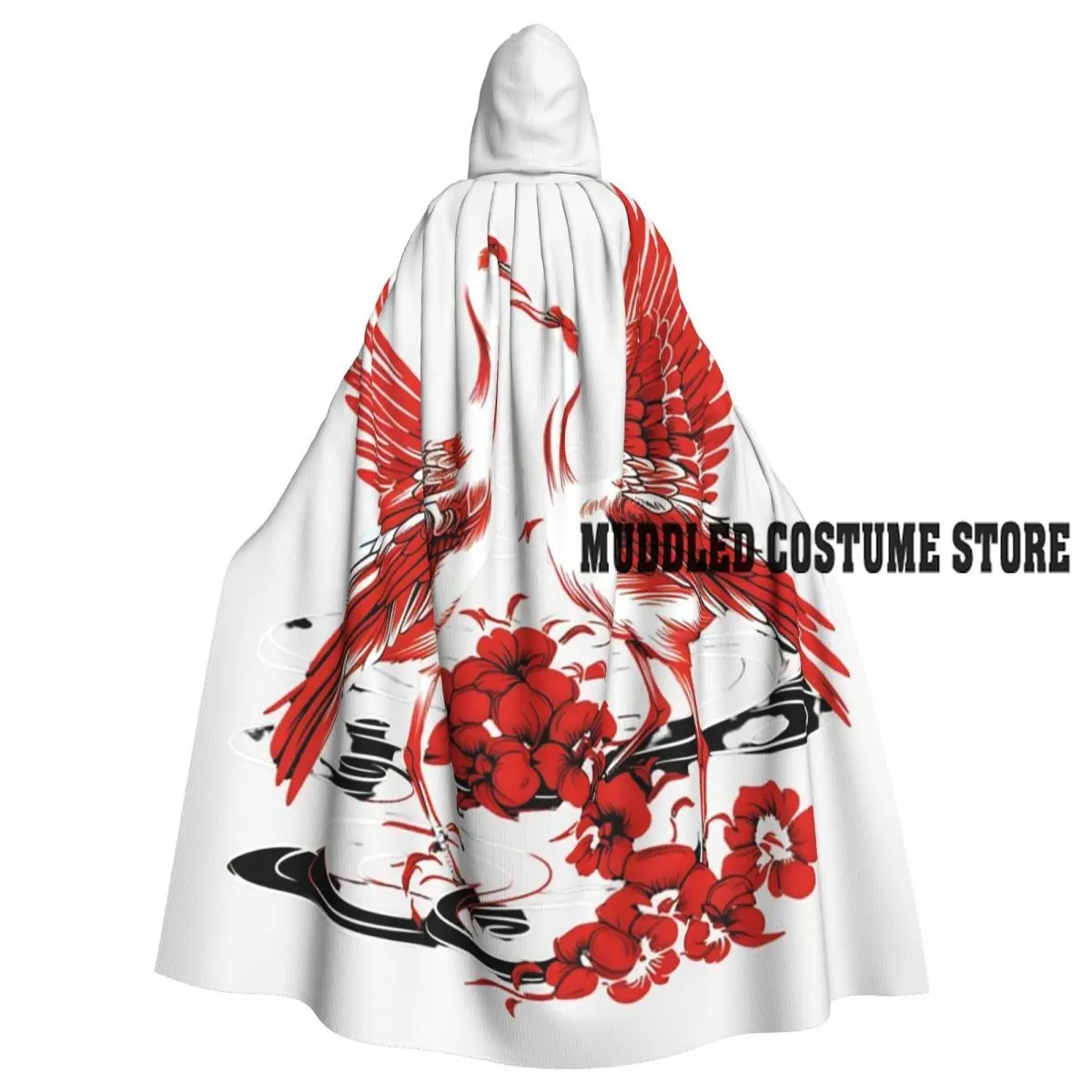 

Простой японский длинный плащ с капюшоном, средневековый костюм ведьмы, накидка для косплея, пальто на Хэллоуин для взрослых, унисекс