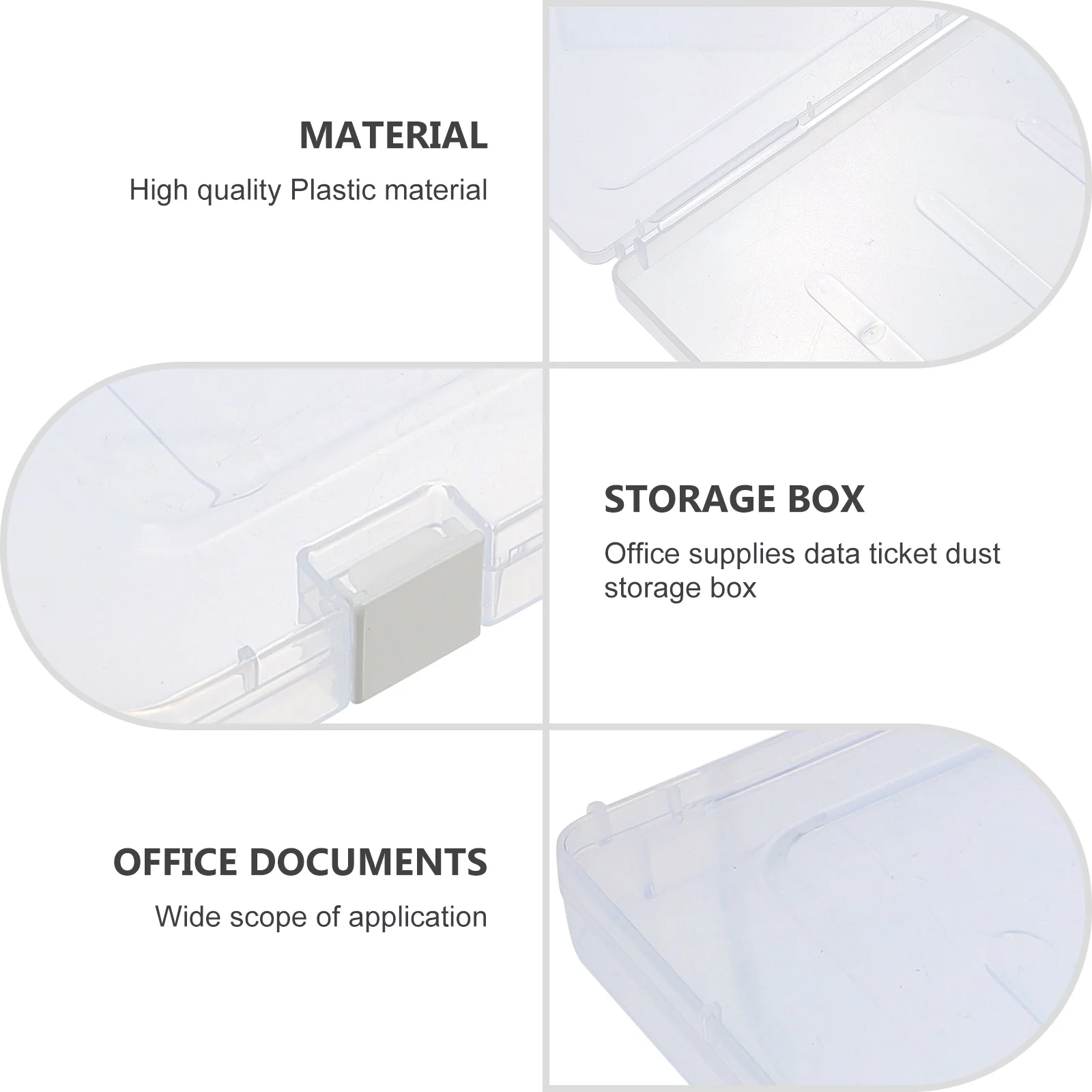 Caja de almacenamiento, organizador de oficina portátil transparente, estuche de plástico para archivos de documentos, contenedor de viaje