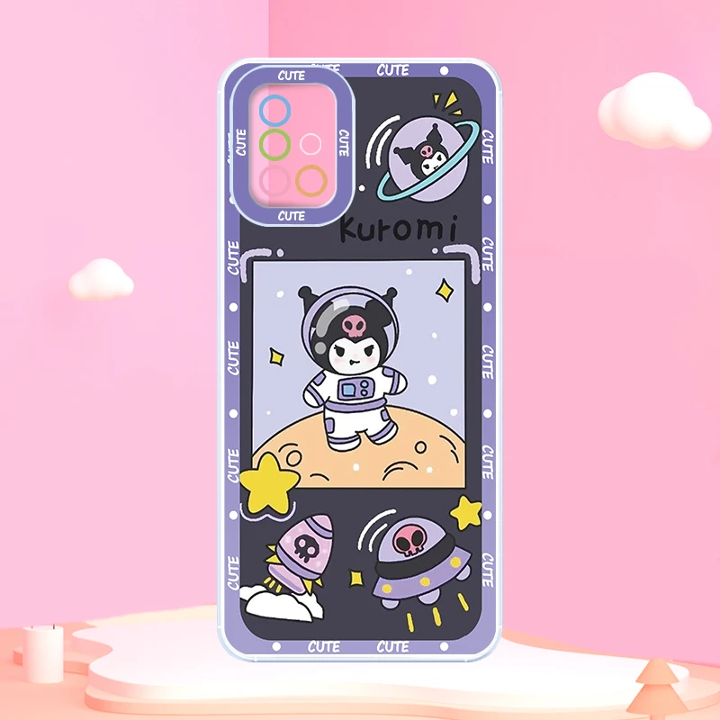 Caixa transparente do telefone dos desenhos animados para Samsung, Sanrio Kuromi, olhos de anjo, A73, A72, A71, A53, A52, A51, A33, A32, A23, A22, A13, A12