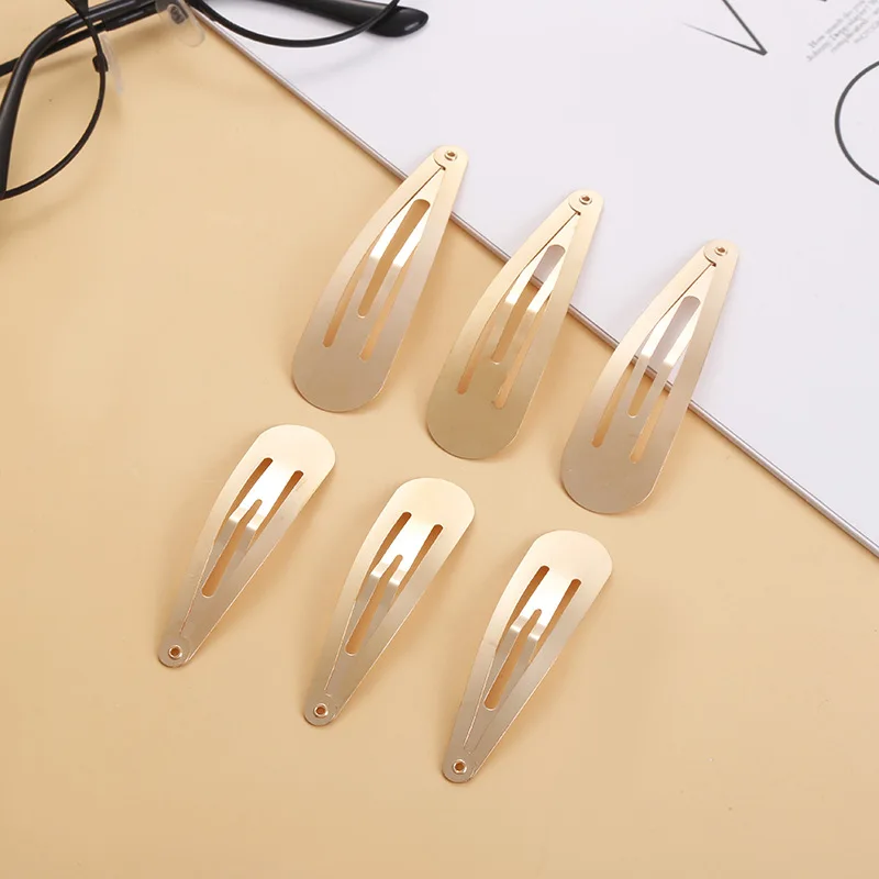 20 Pcs/Lot Gold Snap Clip For Girl Waterdrop Barrettes Hairpin Women 5CM Hair Clip Fashion Accessories