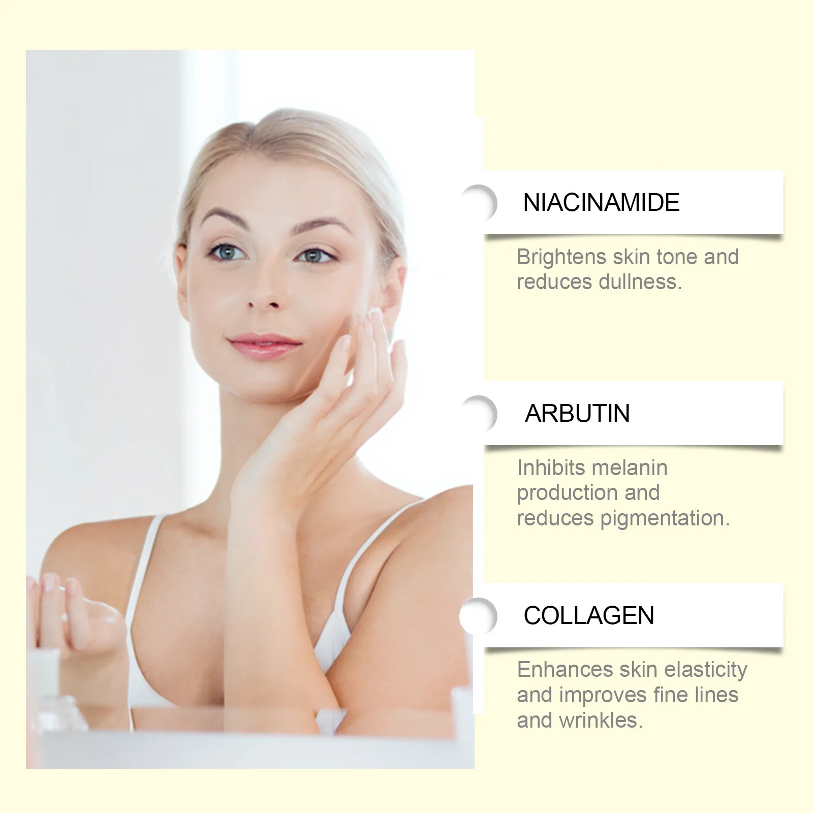 سيروم النياسيناميد للوجه إزالة البقع الداكنة اشراق تجديد تتلاشى الكلف ترطيب المضادة للتجاعيد فيتامين B3 جوهر