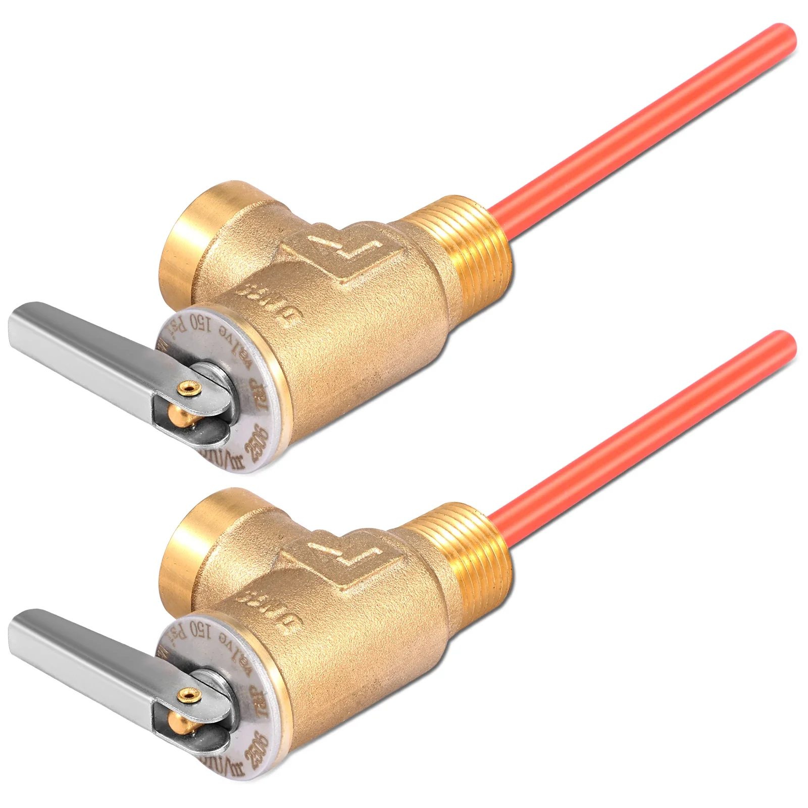 

Комплект из 2 шт. электрических редукционных клапанов для водонагревателей, латунные, с резьбой NPT 3/4 дюйма, для дома, с функцией сброса давления и температуры