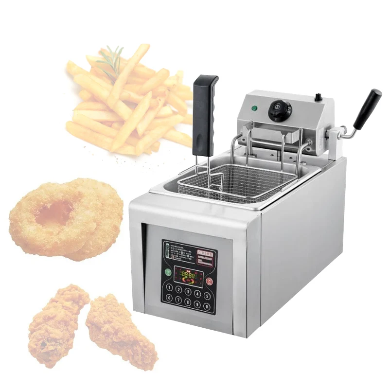 Electric Fryer With Automatic Lifting Belt And 10 Preset Timing Functions For Sale Countertop Fryer Machine