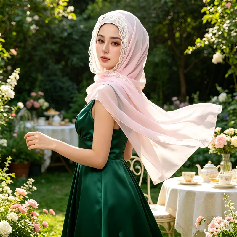 

Lace Long Scarf Women Muslim Hijab Shawl Wrap Islamic Stoles Headscarf Bandanas Headband Bufanda Foulard Turbante Mujer 180*70cm