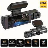 Dual Camera Car Dash Cam 1080P with IR Night Vision, Front and Rear Recording, Wide Angle & Loop Recording DVR
