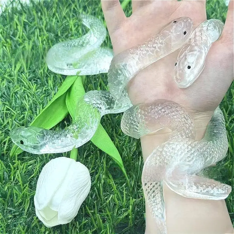 شفافة الأفعى تخفيف التوتر اللعب لينة الإجهاد اللعب الإغاثة محاكاة ثعبان لعبة معسر تمثال هدية المزحة X0M5