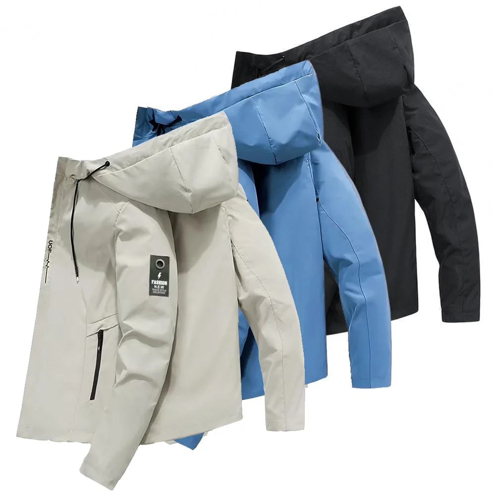 

2025 new brand spring and autumn windproof zip-up jacket for men high-quality casual hooded baseball jacket outdoor sports jacke