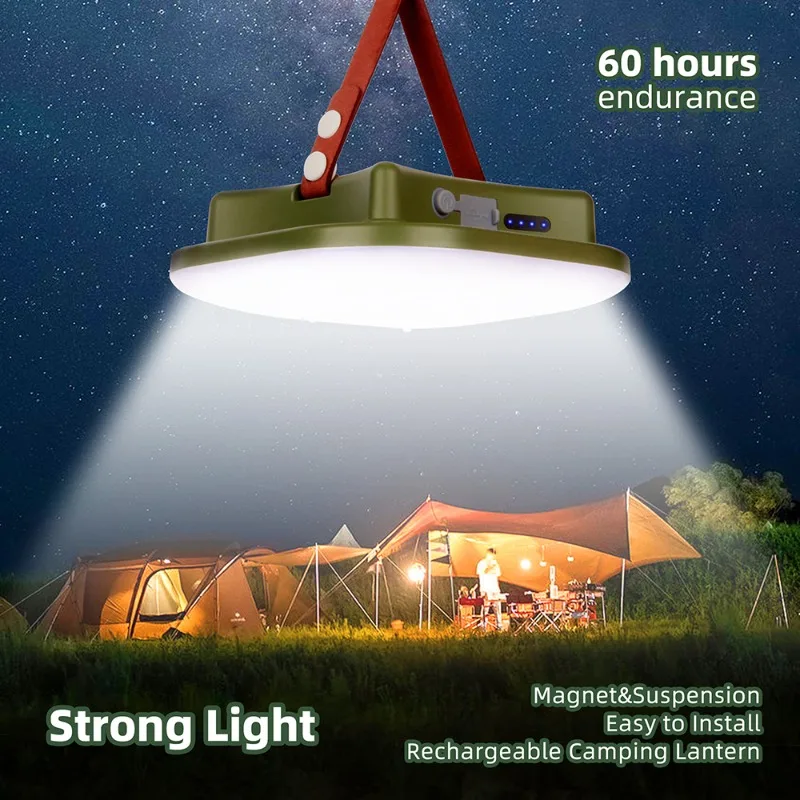 

New Upgraded 15600maH Rechargeable LED Camping Strong Light with Magnet Zoom Portable Torch Tent Light Work Maintenance Lighting